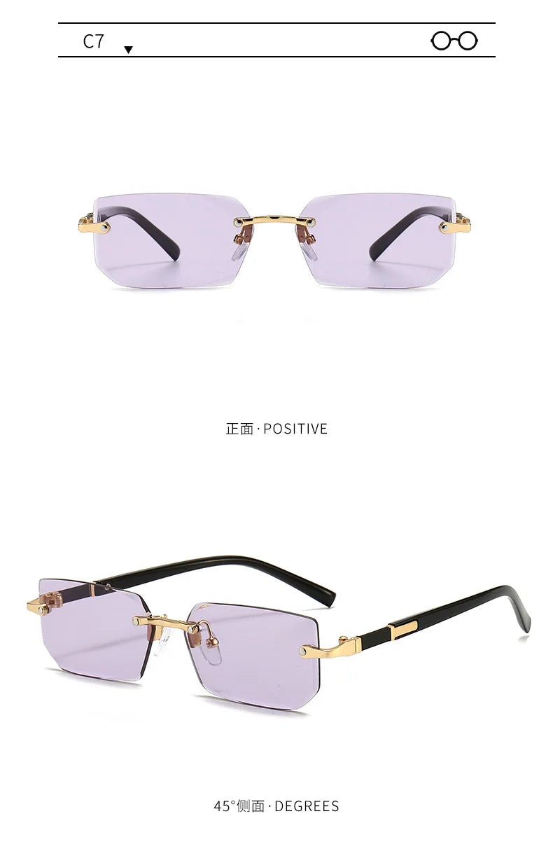 Rimless Rectangle Sunglasses