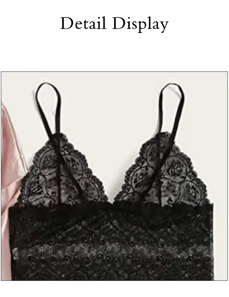 4-Piece Satin Lace Sleepwear Set