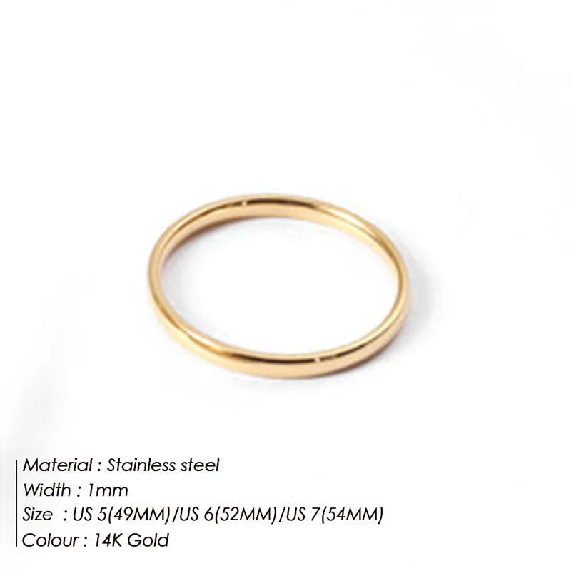 Classic Style Rings for Stacking Stainless Steel Rings For Woman For Gift Jewelry
