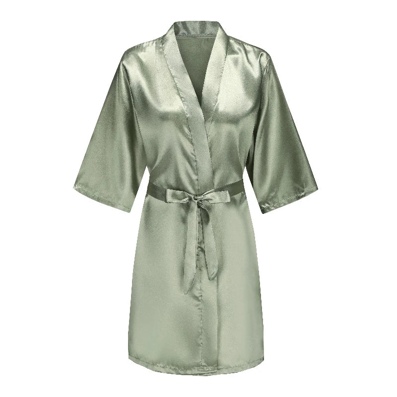 Bridesmaid Satin Robe – Grass Green