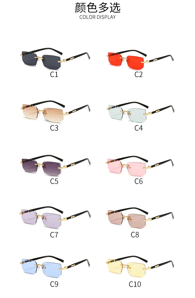 Rimless Rectangle Sunglasses