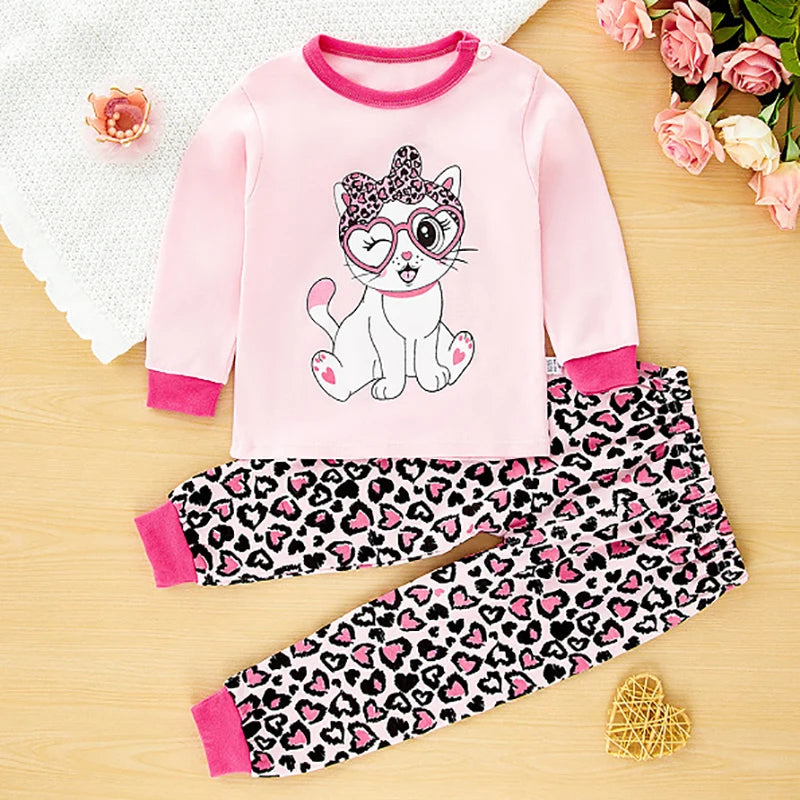 Baby Girls Cartoon Pajama Set