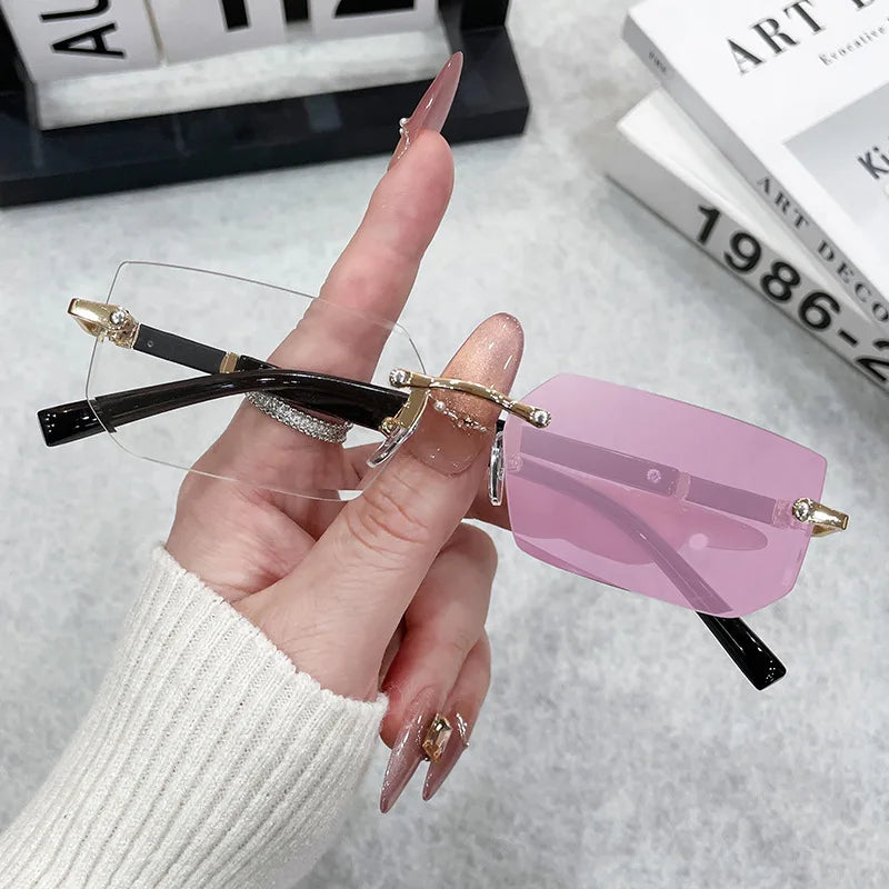Rimless Rectangle Sunglasses