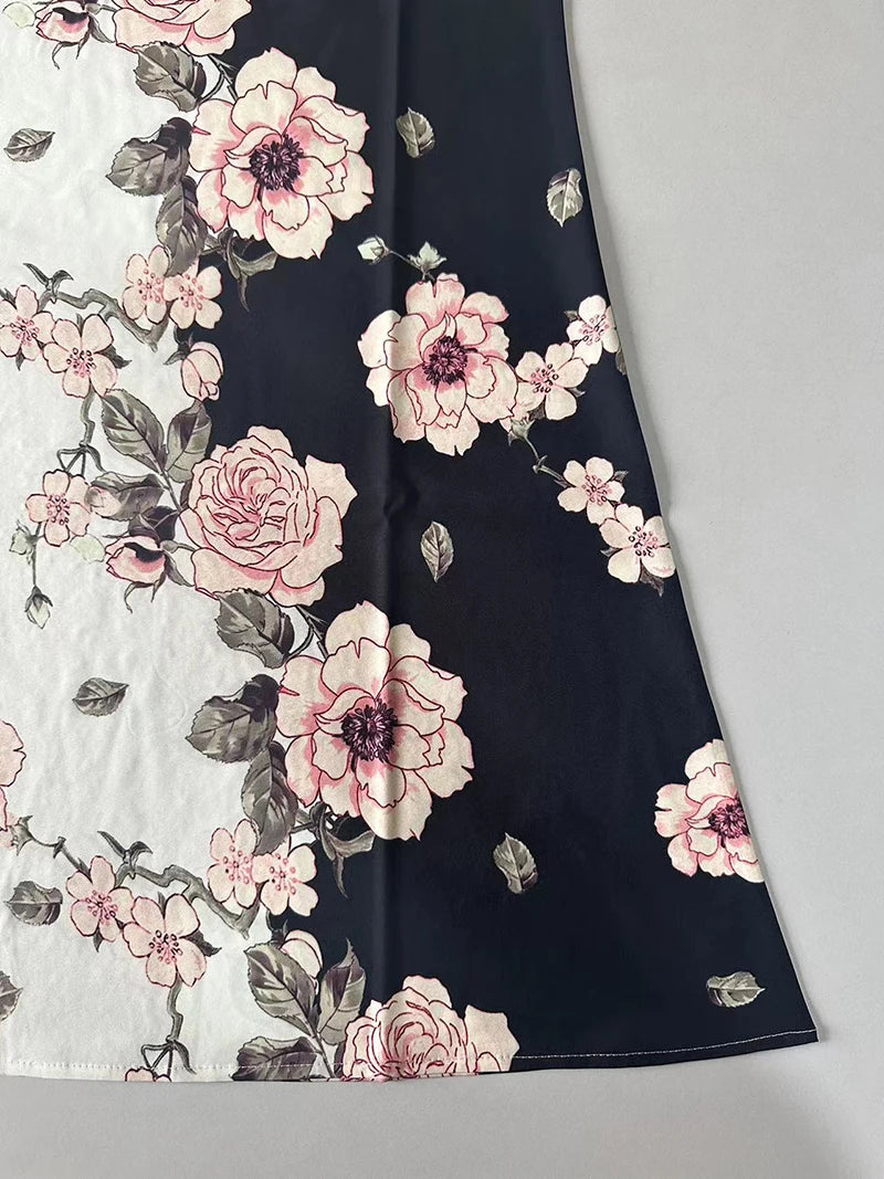 European Style Printed Maxi Dress