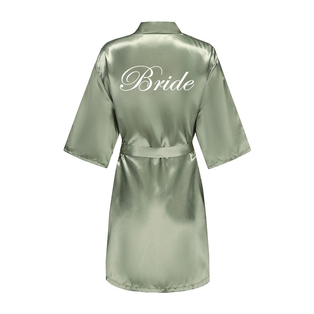 Bridesmaid Satin Robe – Grass Green