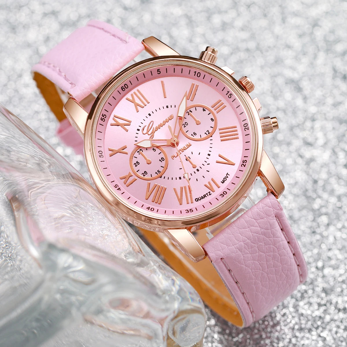 Women’s Rhinestone Watch & Jewelry Set (5PCS)