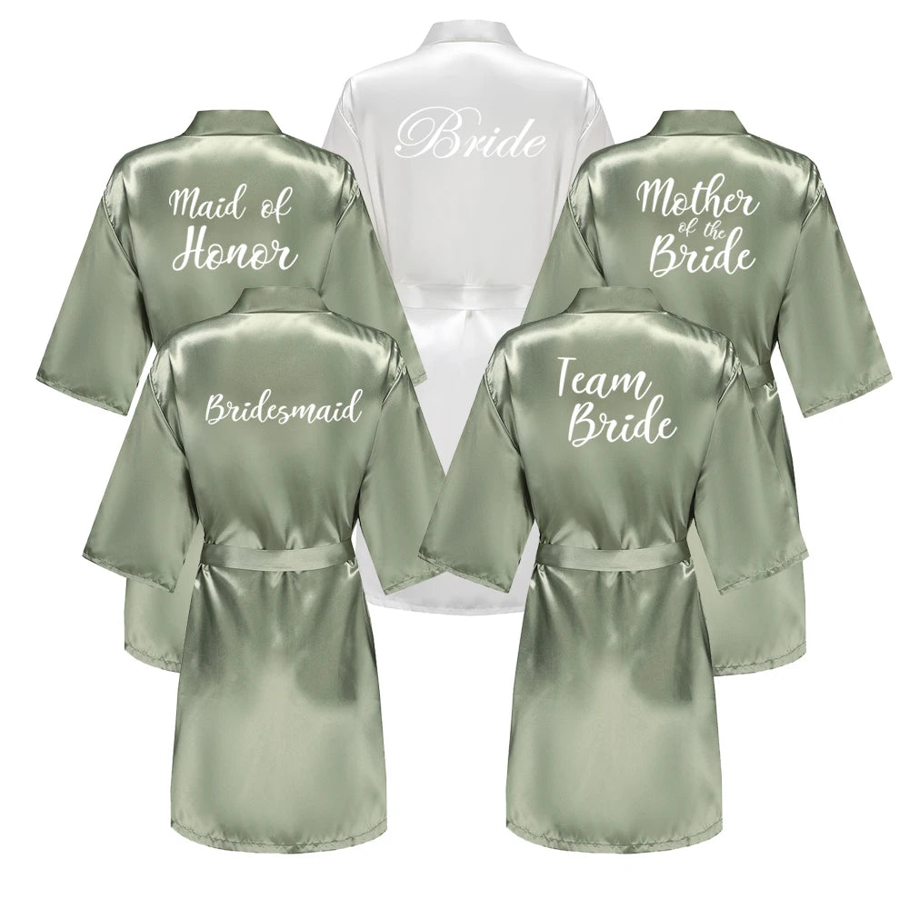 Bridesmaid Satin Robe – Grass Green