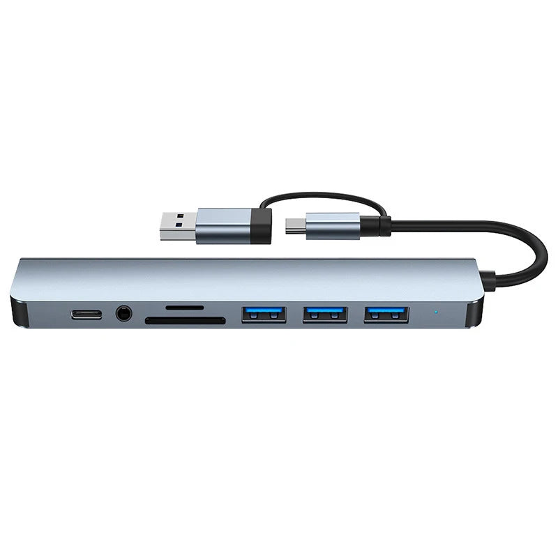 8-in-2 USB & Type-C Hub Adapter
