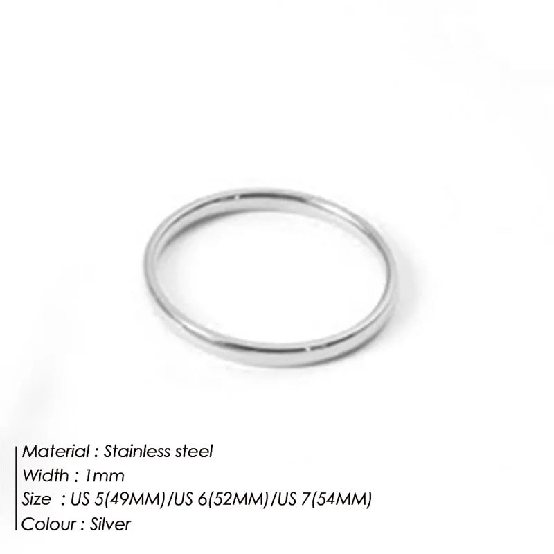 Classic Style Rings for Stacking Stainless Steel Rings For Woman For Gift Jewelry