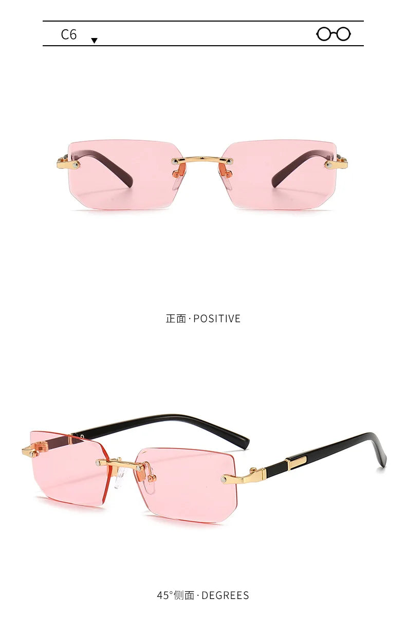 Rimless Rectangle Sunglasses