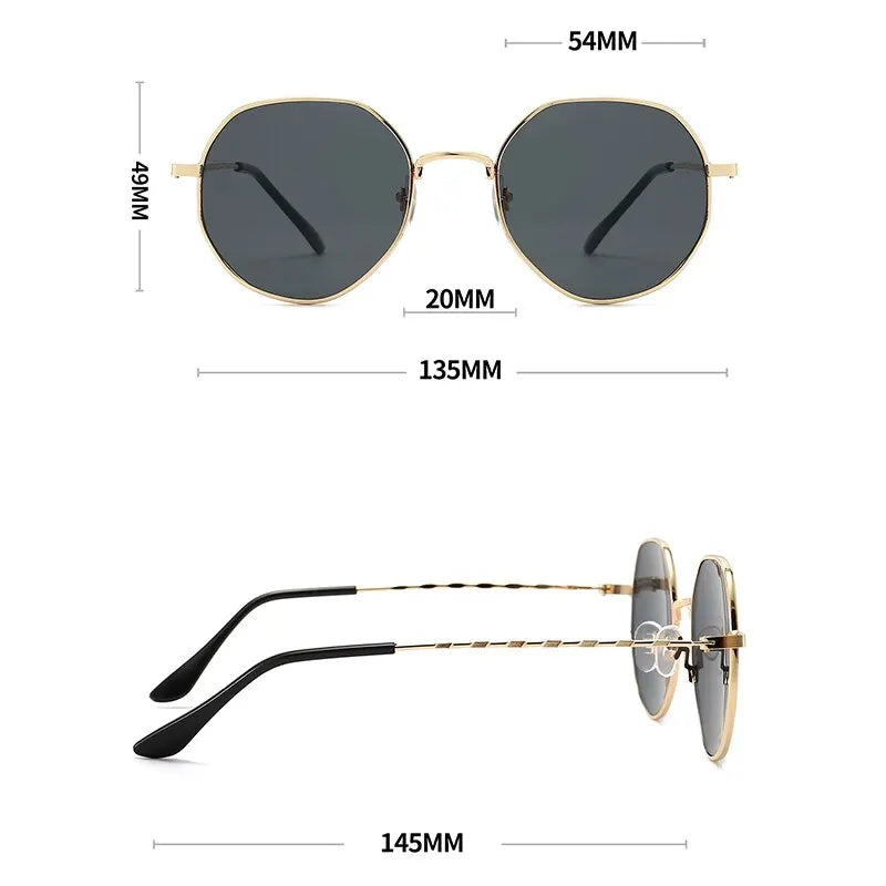 Polygon Metal Vintage Sunglasses