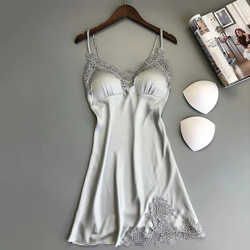 Sexy Silk Halter Nightdress