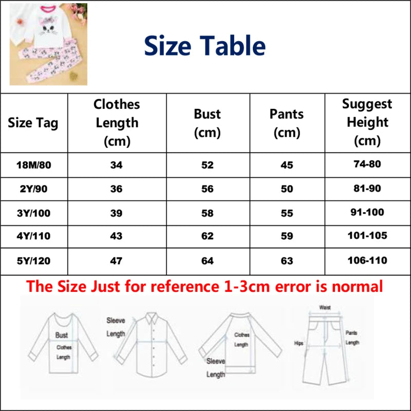 Baby Girls Cartoon Pajama Set