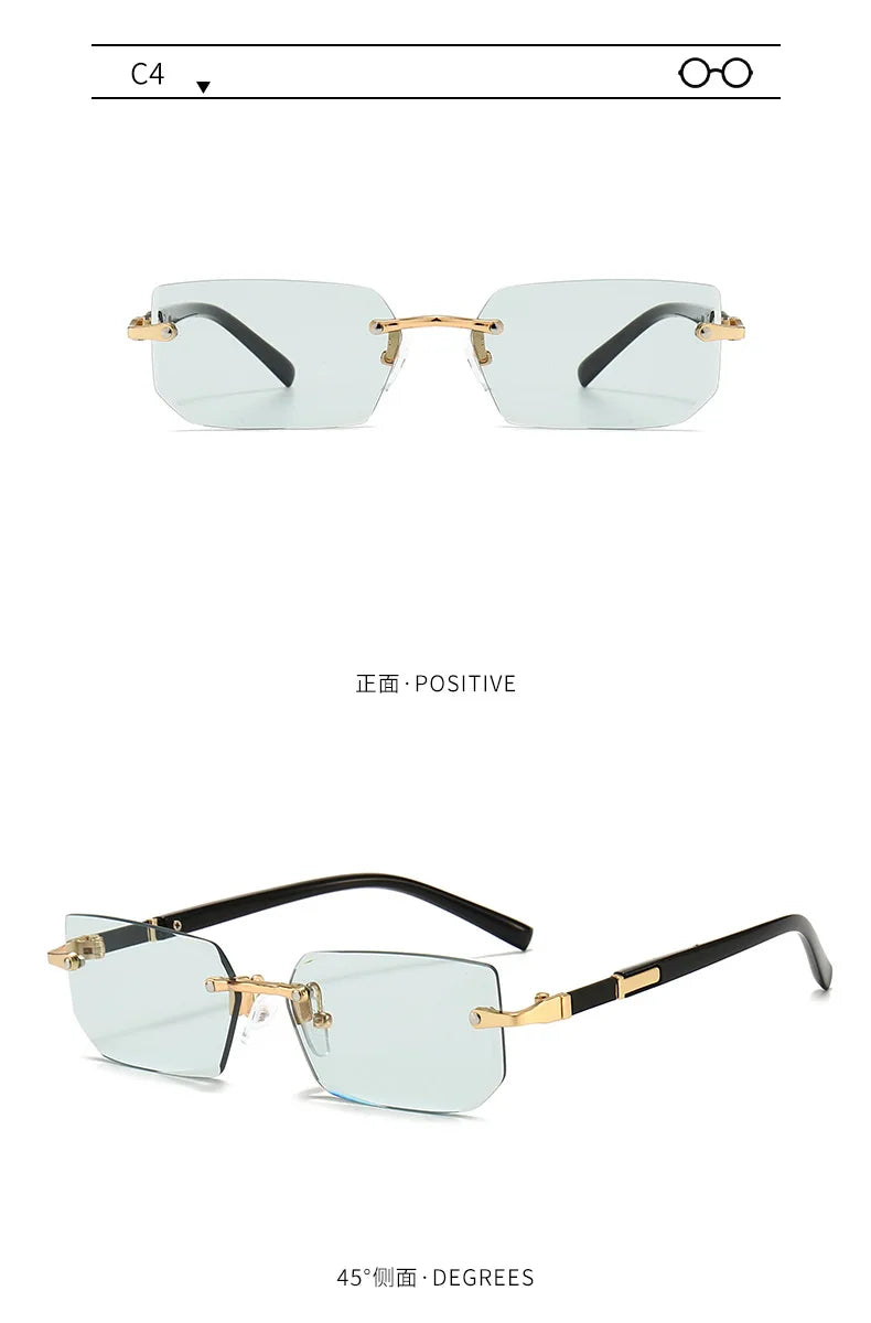 Rimless Rectangle Sunglasses