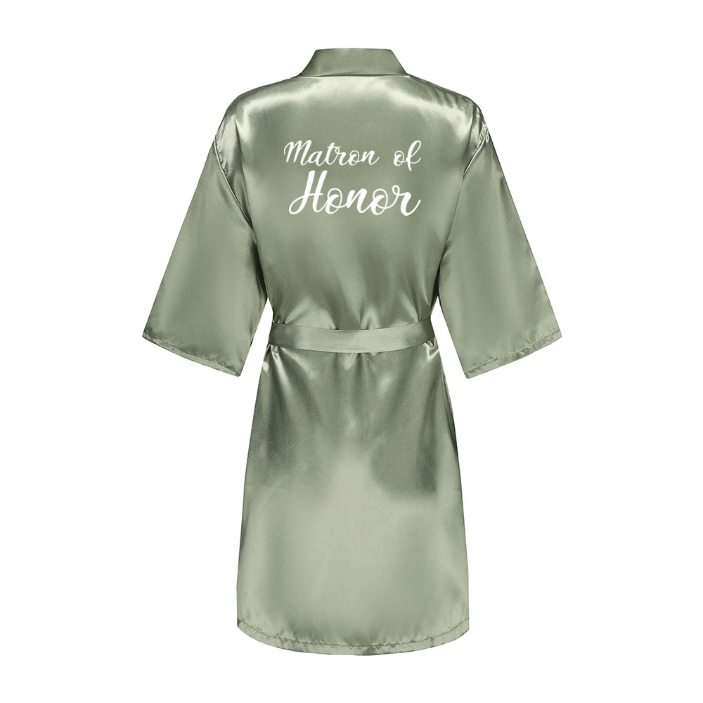 Bridesmaid Satin Robe – Grass Green