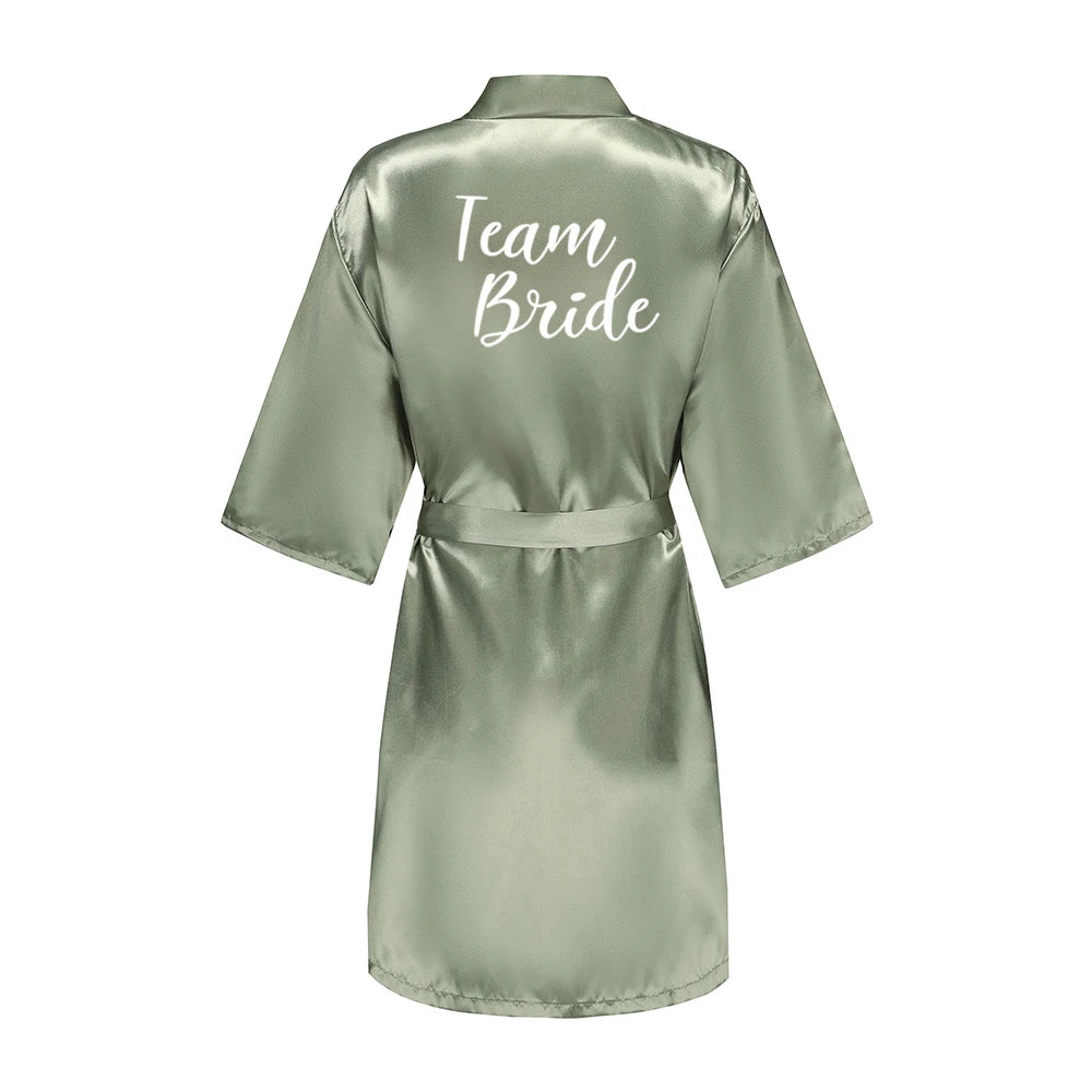Bridesmaid Satin Robe – Grass Green