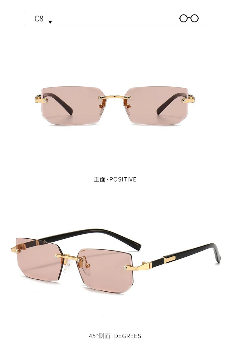 Rimless Rectangle Sunglasses