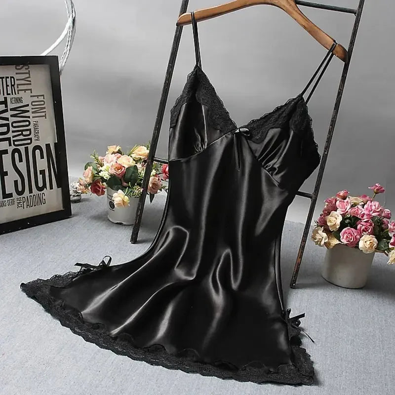 Sexy Lace Silk Nightdress