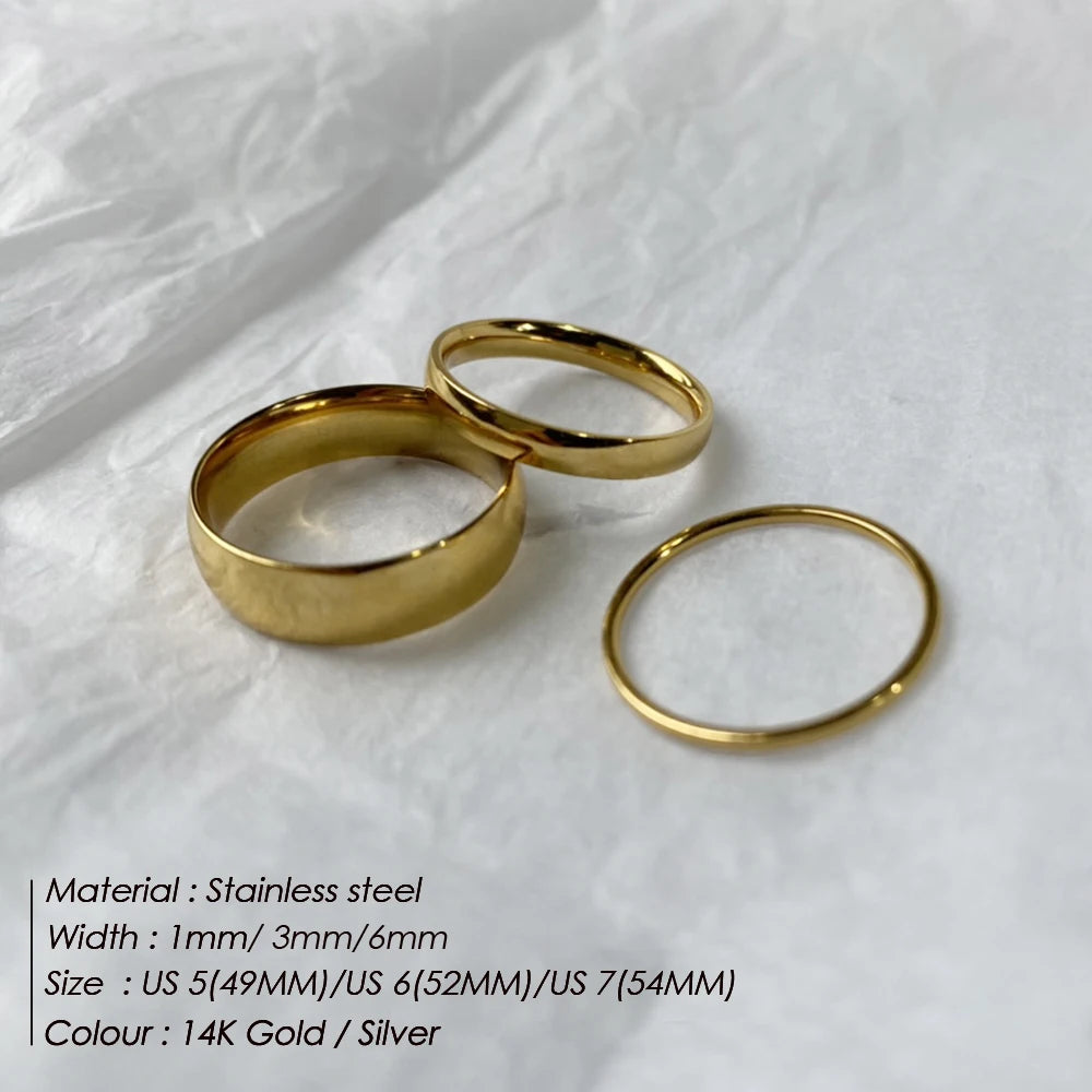 Classic Style Rings for Stacking Stainless Steel Rings For Woman For Gift Jewelry