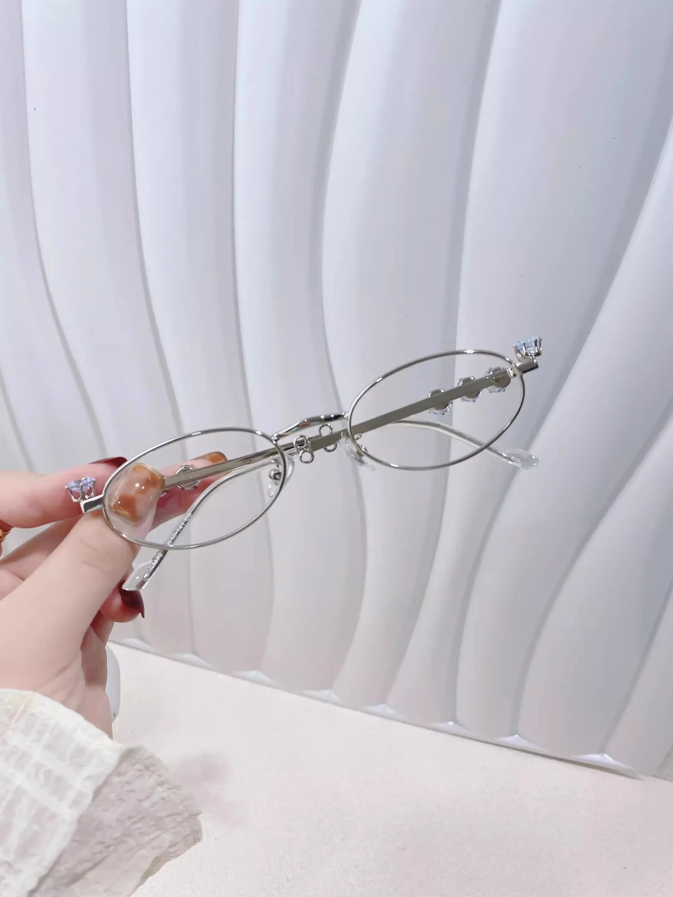 Rhinestone Oval Retro Sunglasses