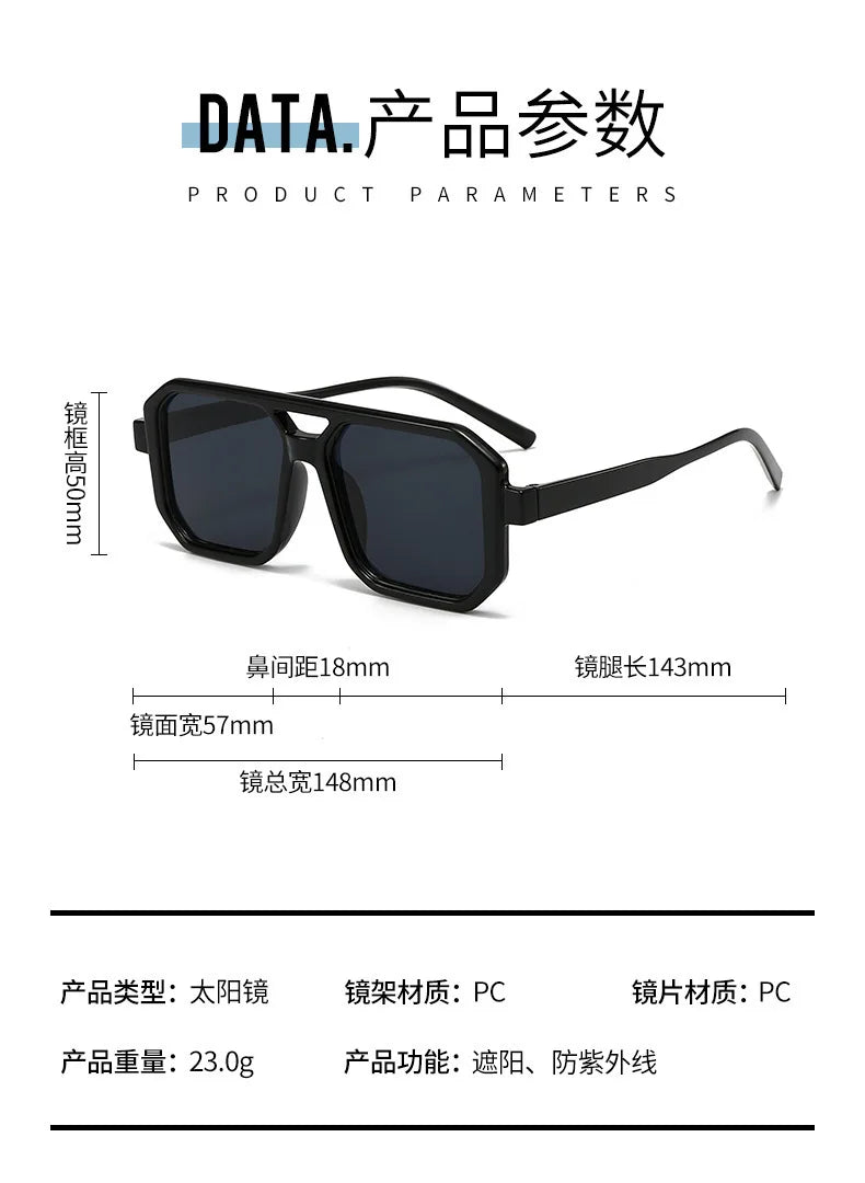 Vintage Oversized Square Sunglasses