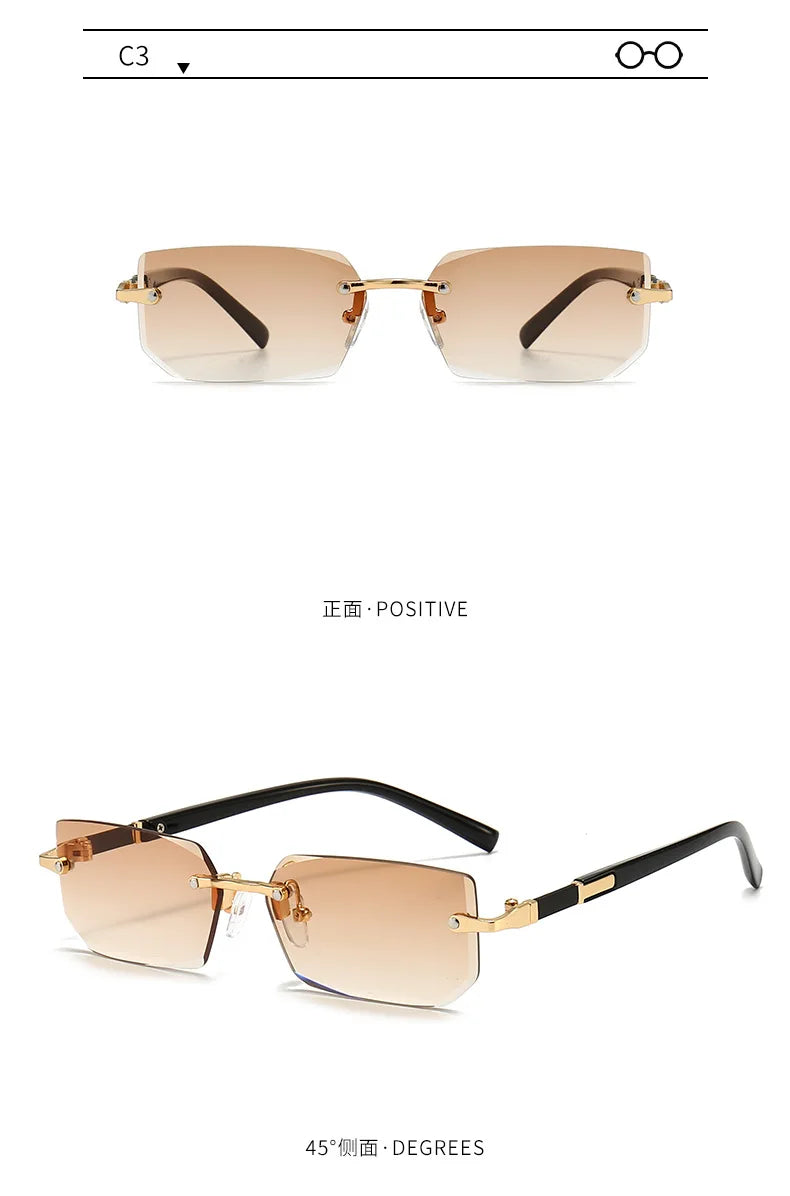 Rimless Rectangle Sunglasses