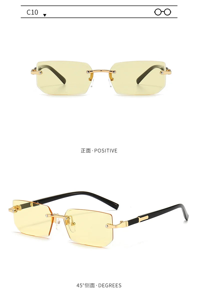 Rimless Rectangle Sunglasses