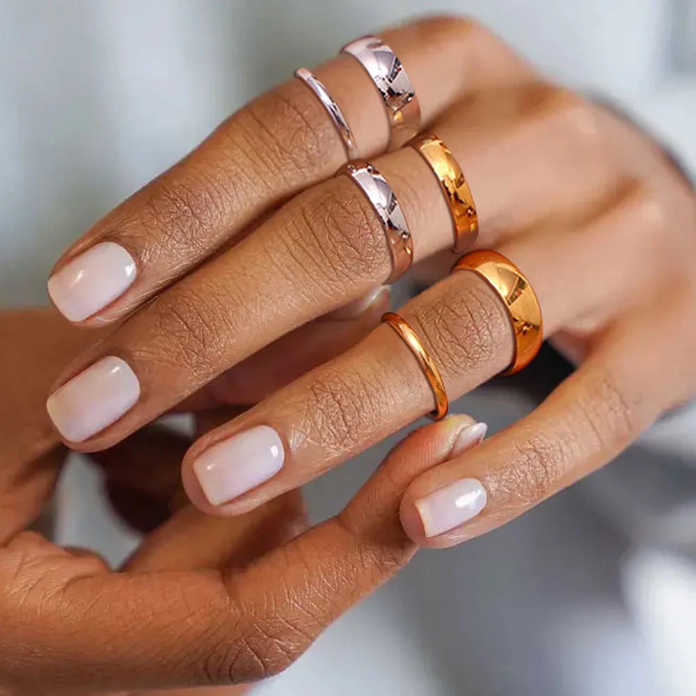 Classic Style Rings for Stacking Stainless Steel Rings For Woman For Gift Jewelry