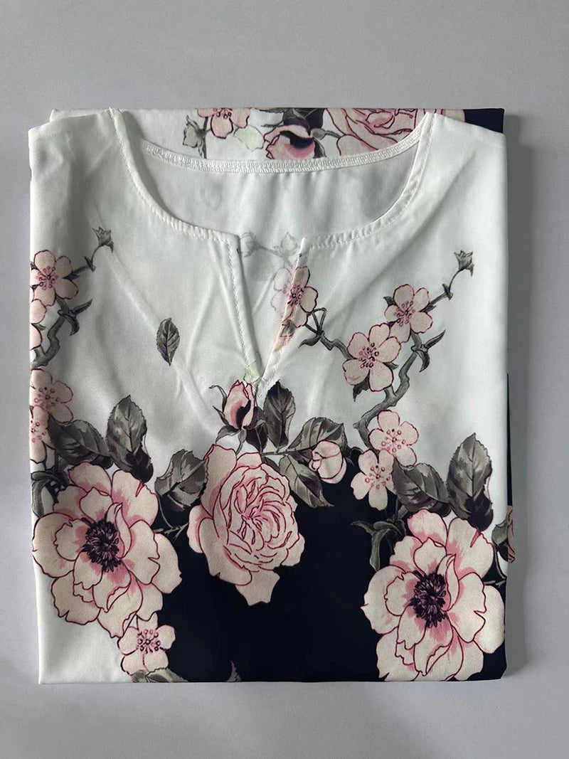 European Style Printed Maxi Dress