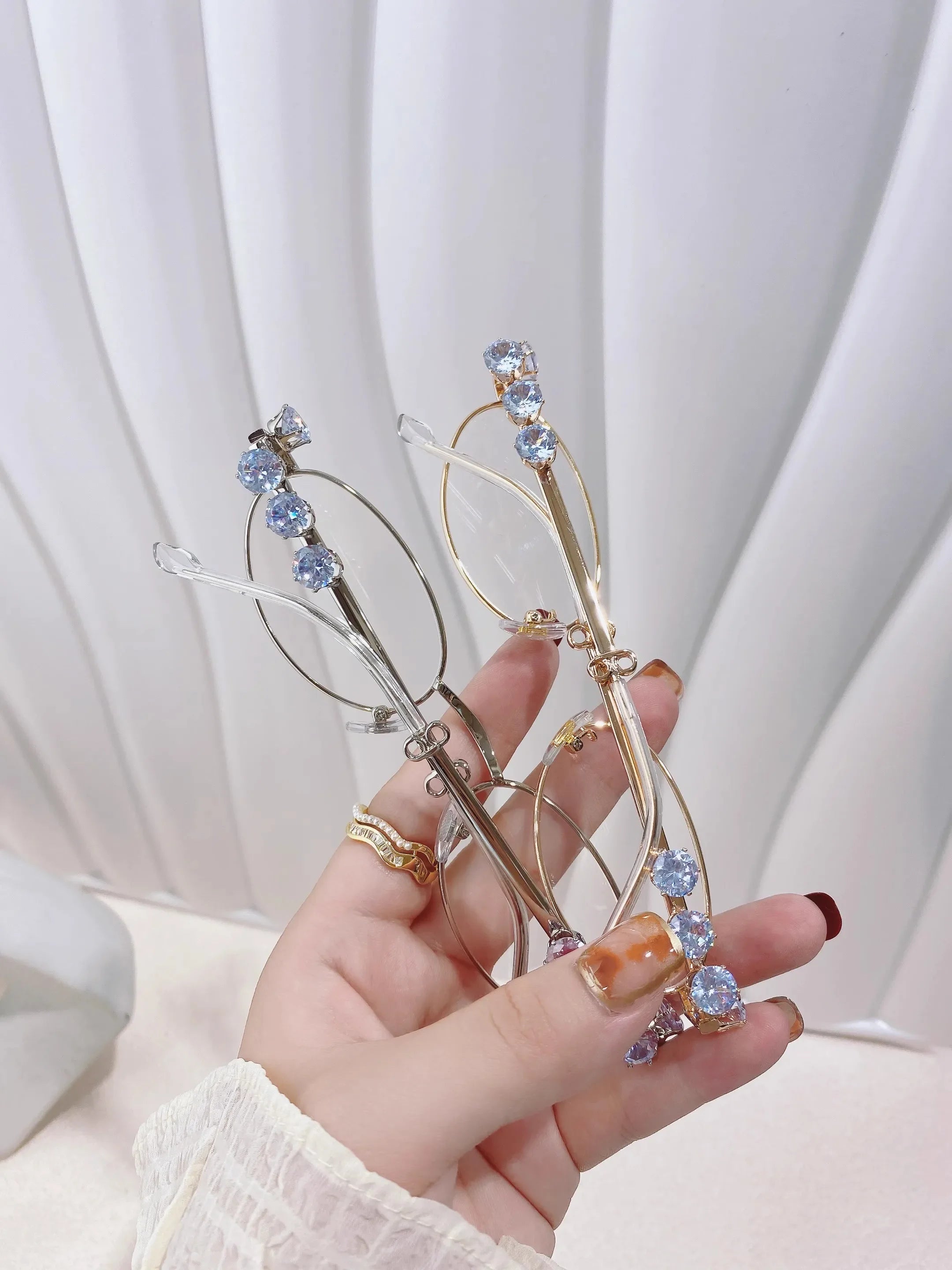 Rhinestone Oval Retro Sunglasses