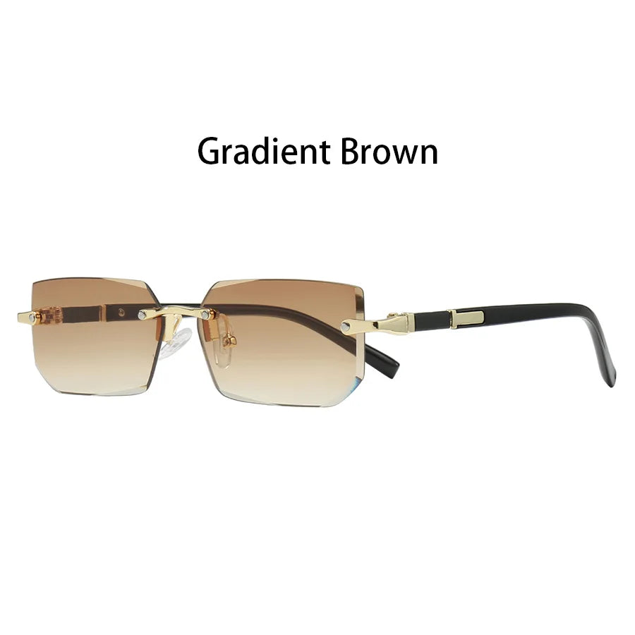 Luxury Rimless Rectangle Sunglasses