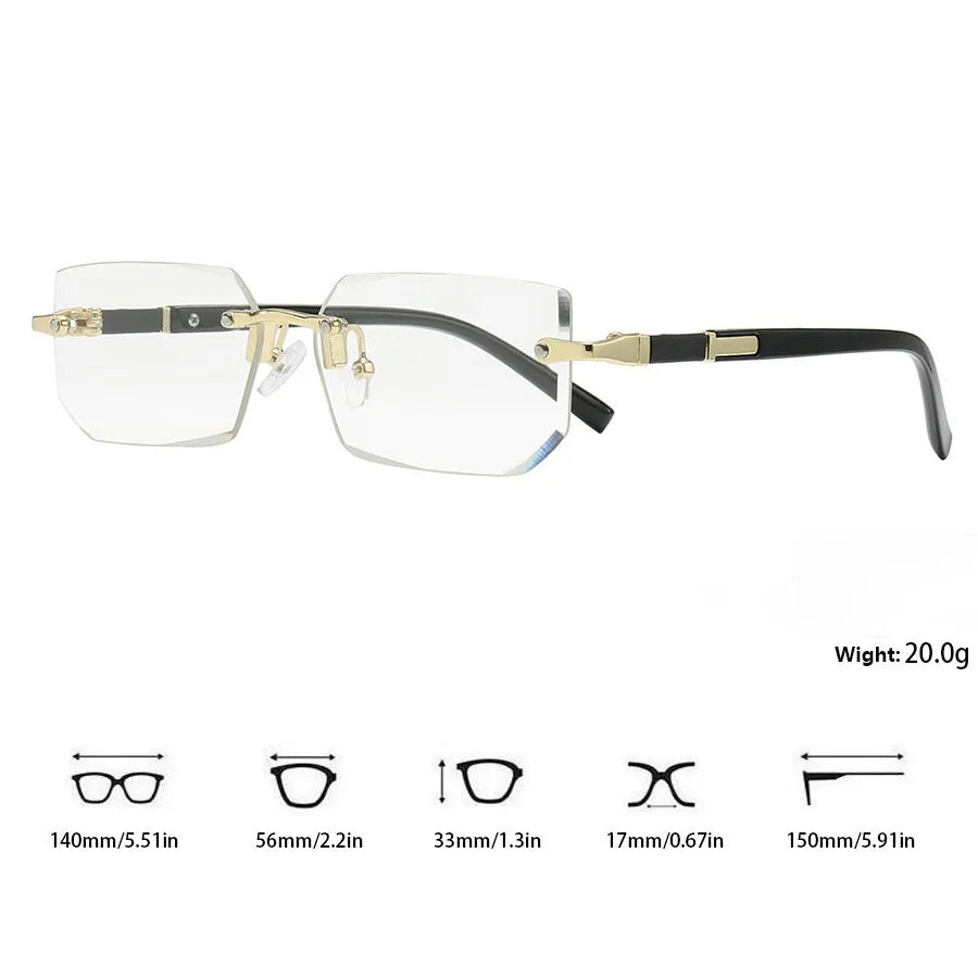 Luxury Rimless Rectangle Sunglasses