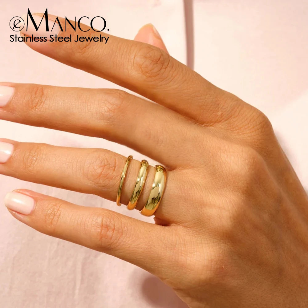 Classic Style Rings for Stacking Stainless Steel Rings For Woman For Gift Jewelry