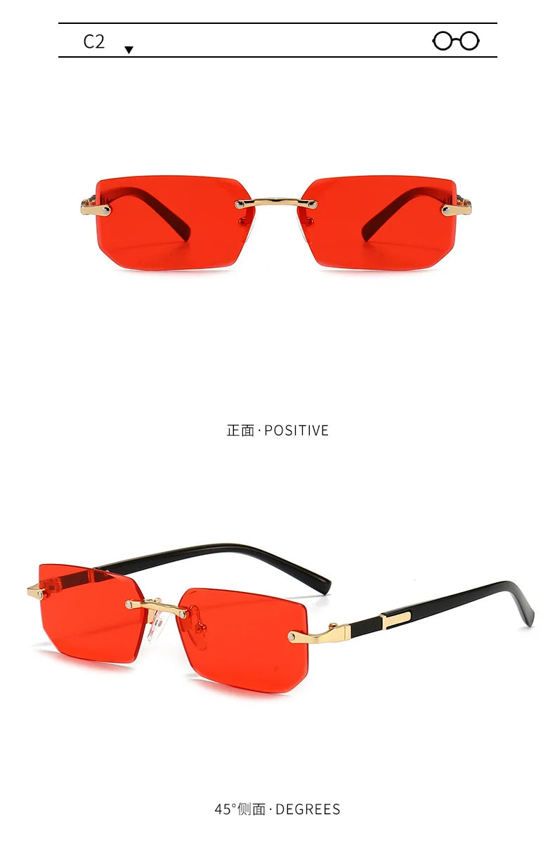 Rimless Rectangle Sunglasses