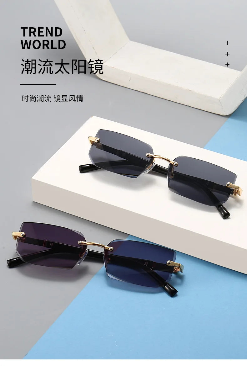 Rimless Rectangle Sunglasses
