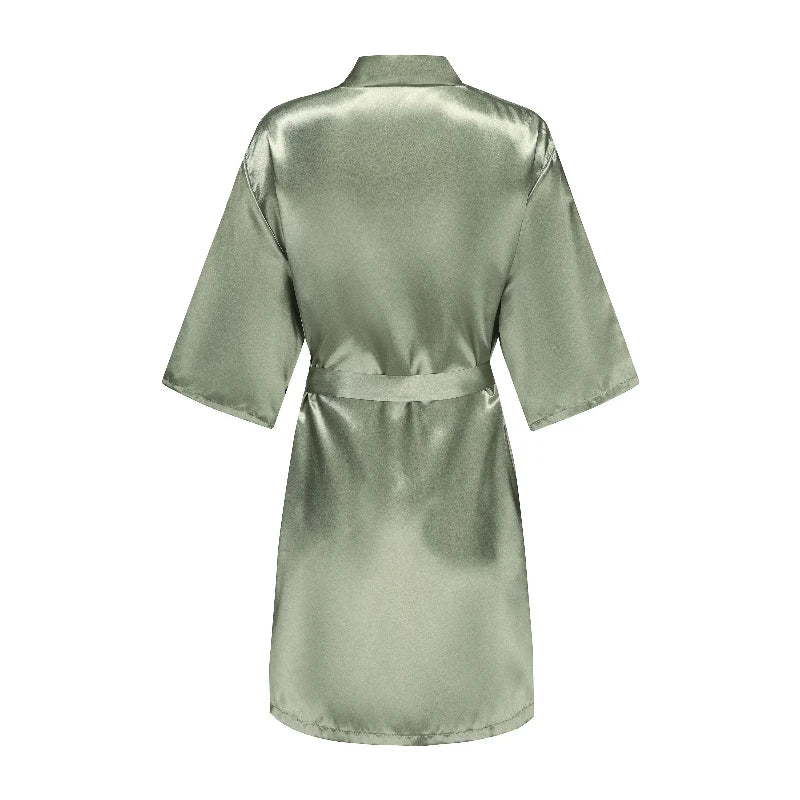 Bridesmaid Satin Robe – Grass Green