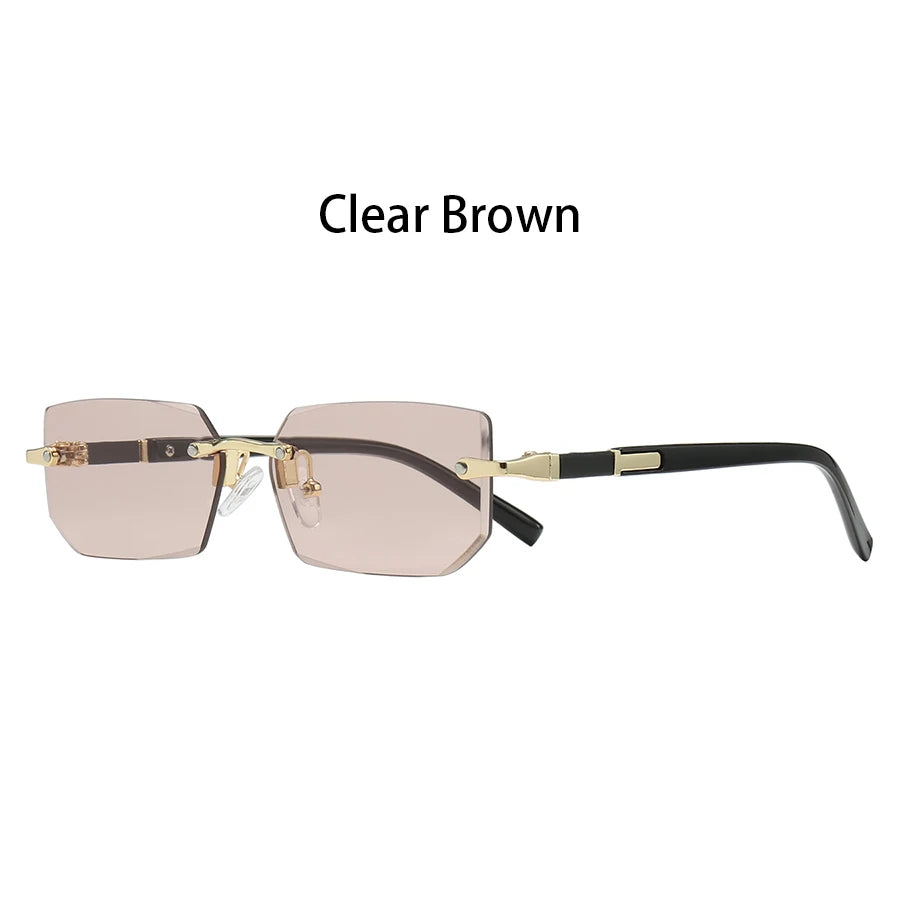 Luxury Rimless Rectangle Sunglasses