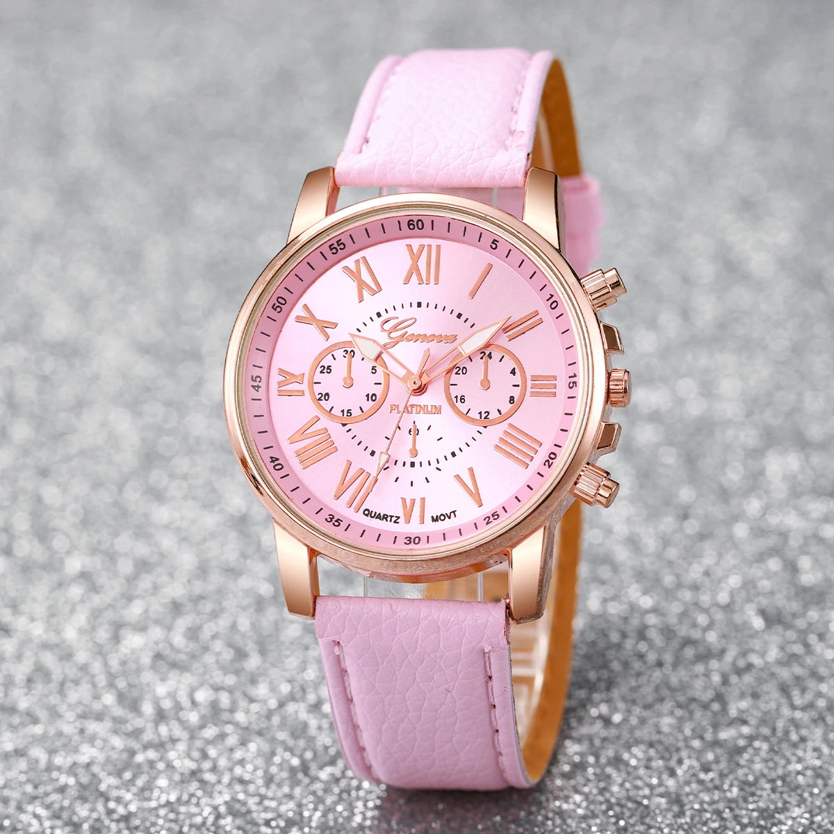 Women’s Rhinestone Watch & Jewelry Set (5PCS)