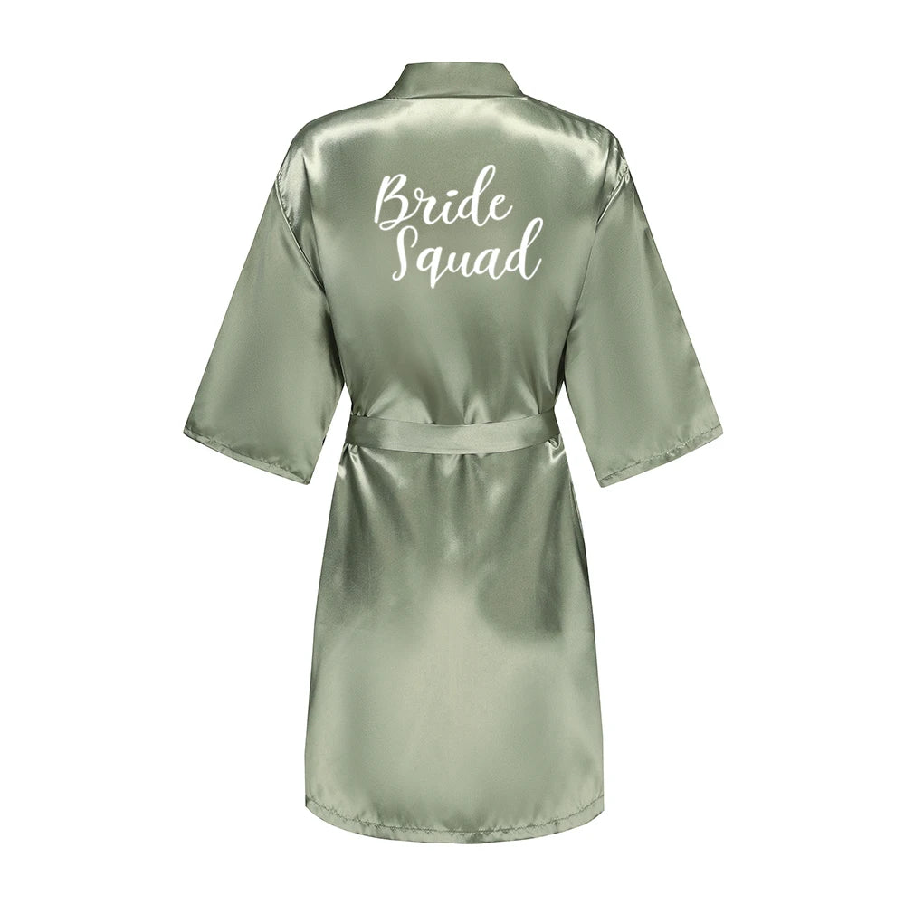 Bridesmaid Satin Robe – Grass Green