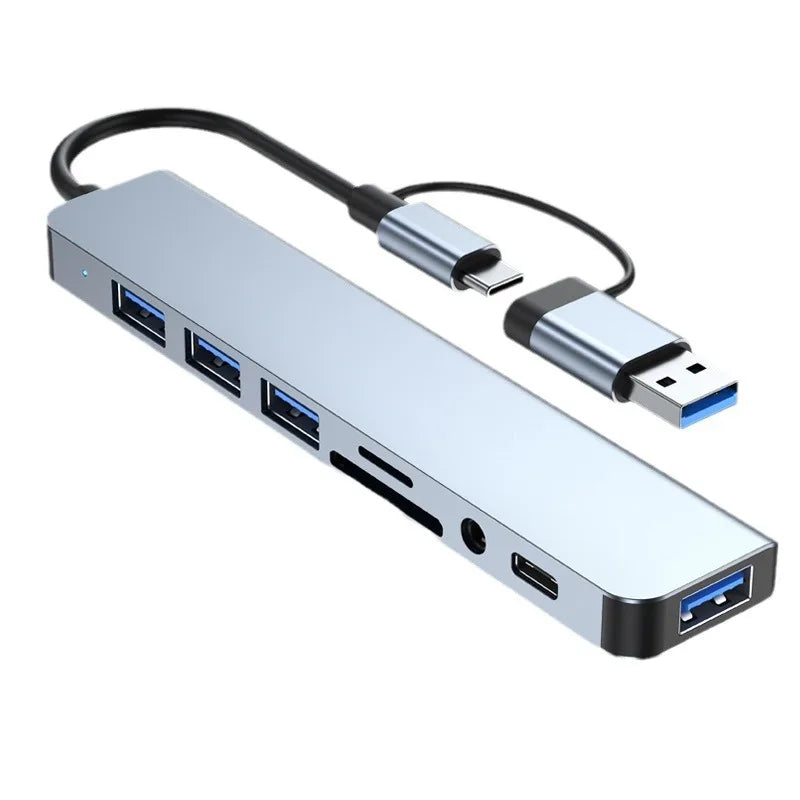8-in-2 USB & Type-C Hub Adapter
