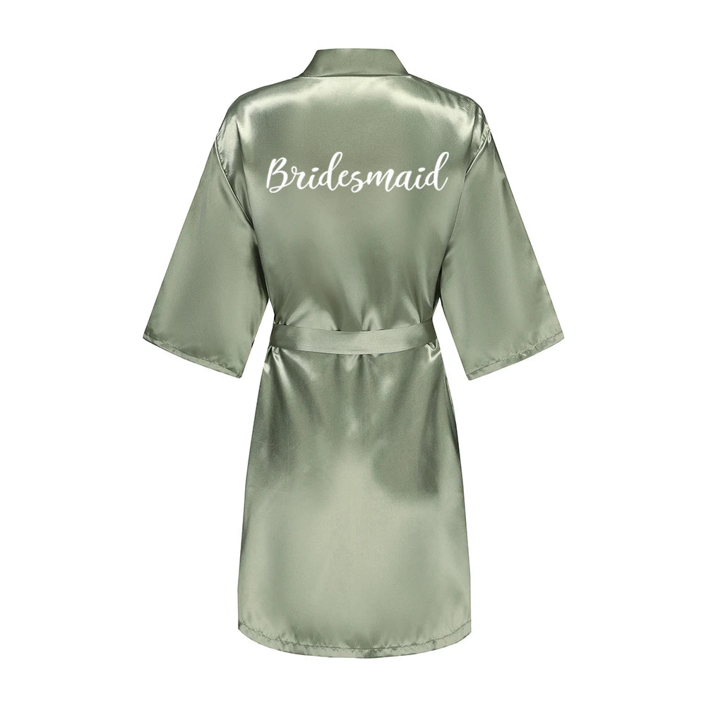 Bridesmaid Satin Robe – Grass Green