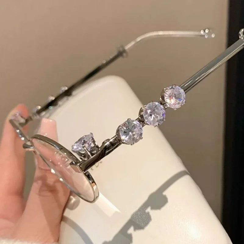 Rhinestone Oval Retro Sunglasses