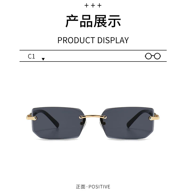 Rimless Rectangle Sunglasses