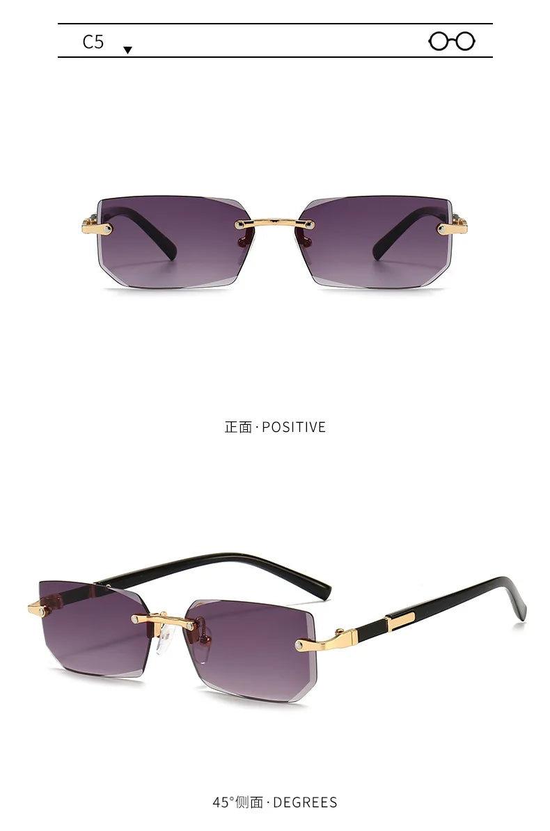 Rimless Rectangle Sunglasses