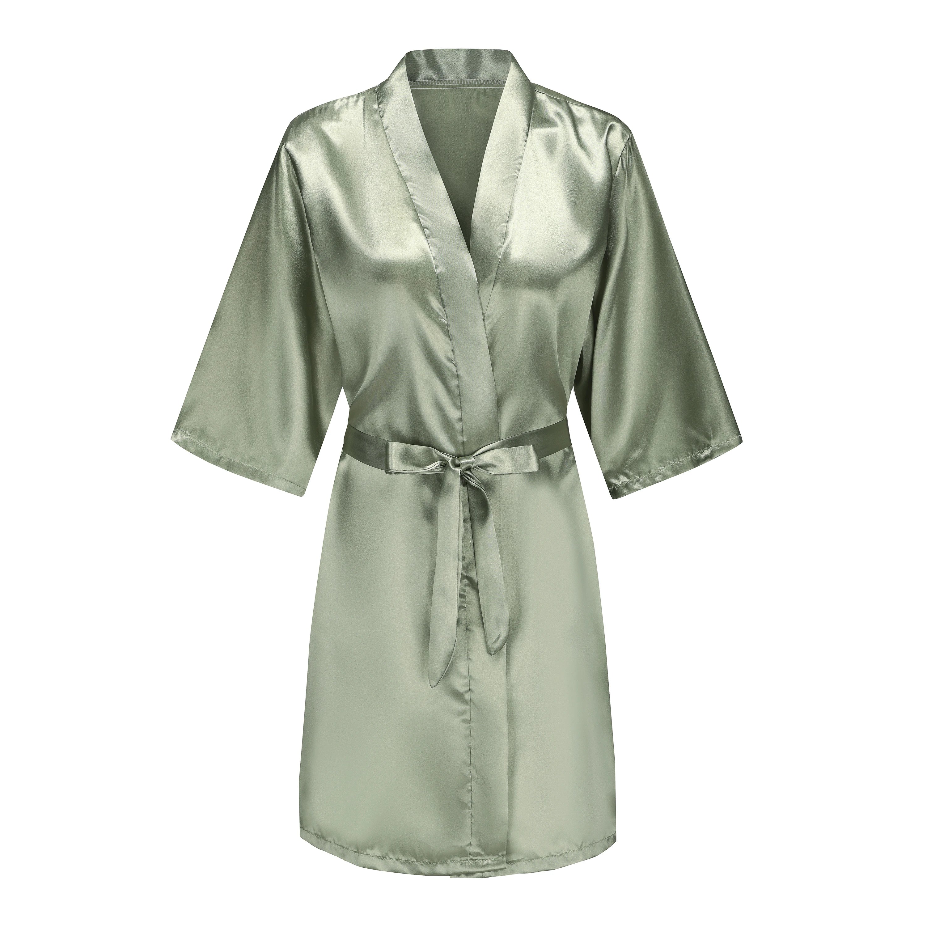 Bridesmaid Satin Robe – Grass Green