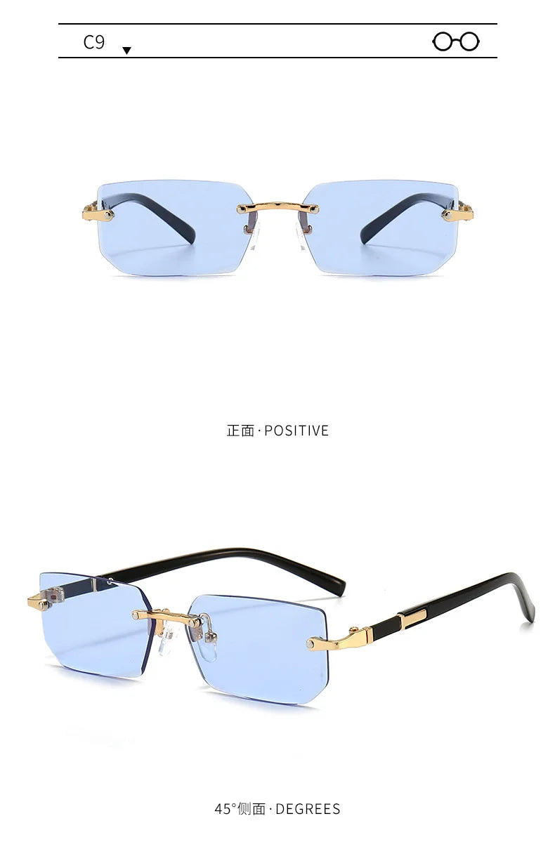 Rimless Rectangle Sunglasses
