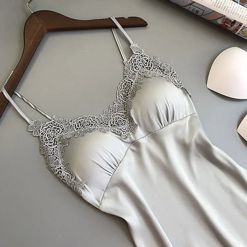 Sexy Silk Halter Nightdress