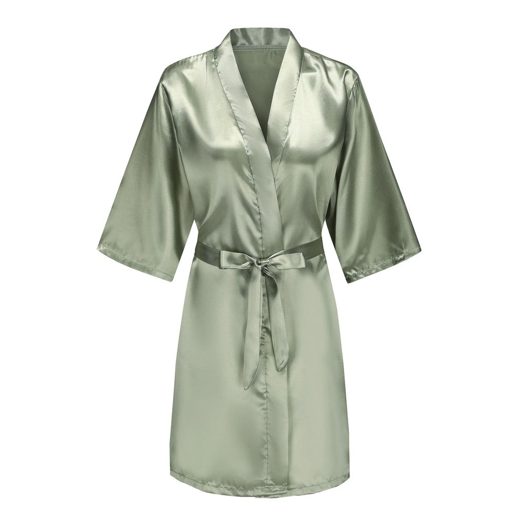 Bridesmaid Satin Robe – Grass Green